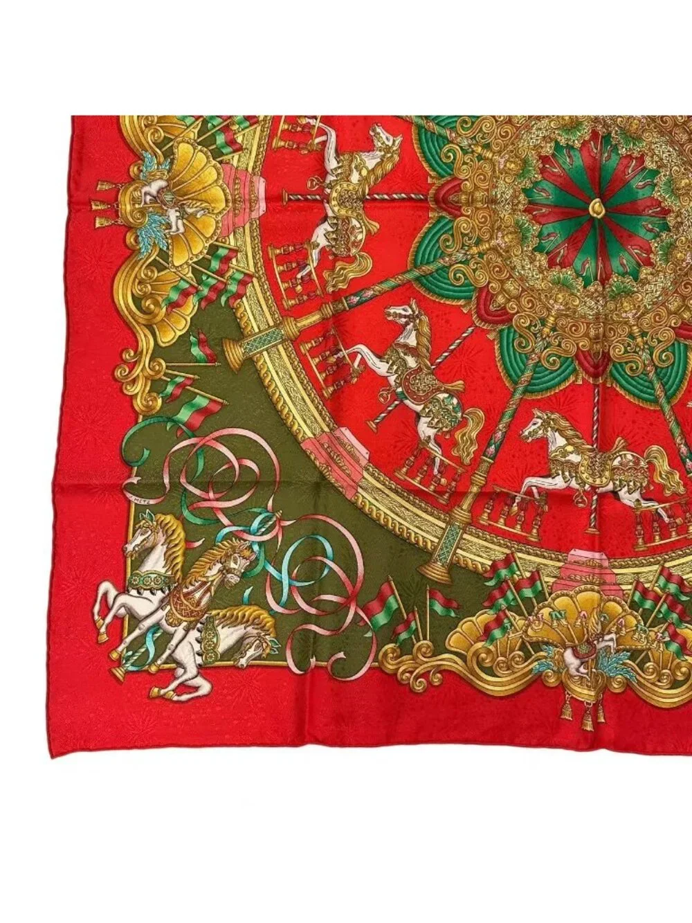 Hermes Carre 90 Scarf Silk Luna Park Amusement Merry Go Round